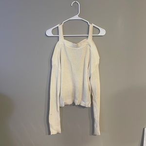 White Express off the shoulder sweater